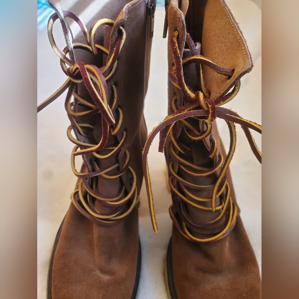 New Free People Dylan Lace-Up Suede Boots Size 38 - Picture 6 of 12